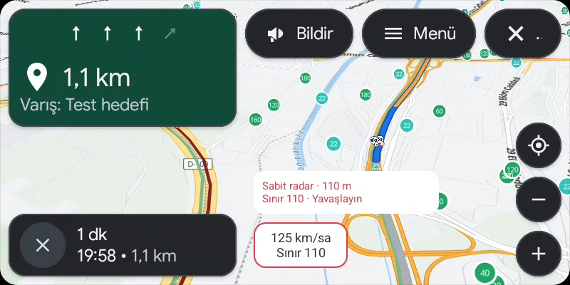 Android Auto: sabit radar uyarısı ve hız sınırı